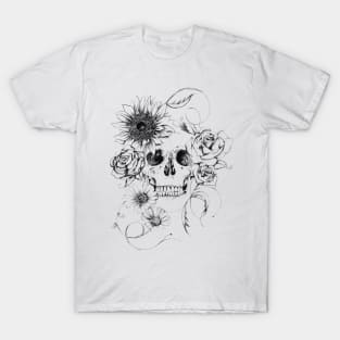 Skull with flowers T-Shirt